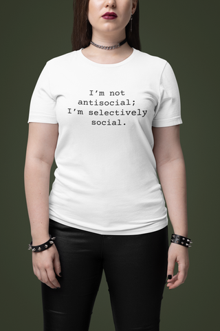 Antisocial Women's Sarcastic T-shirt, Funny Sarcastic T shirts, Sarcastic Shirts, Funny Tshirts for Her