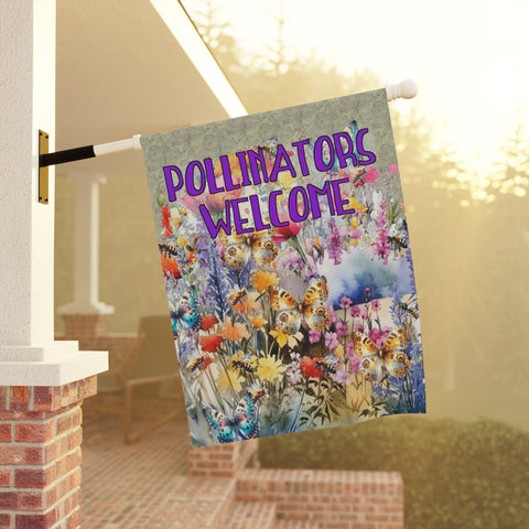 Gifts for Gardeners Pollinators Welcome Garden Flag House Banner