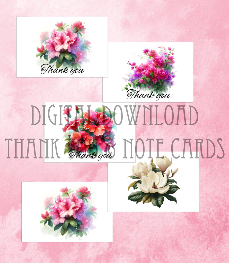 12 Printable Greeting Cards Digital Thank You Notes