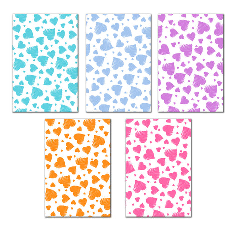 10 Handmade Scribble Notes – Blank Inside – Folded 4x6 Every Occasion Cards with White Envelopes