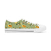Sneaker with a green pattern on a white background