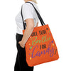 Trade Brother for Candy Halloween Trick or Treat Bag over the shoulder of a woman