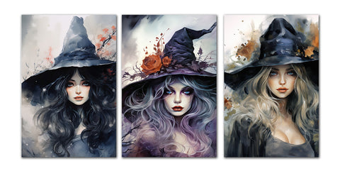 6 Handmade Witches&nbsp;– Blank Inside – Folded 4x6 Every Occasion Cards with White Envelopes
