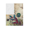 Velveteen Blanket, Abstract Woman Watercolor Painting and Flowers, Blue Bird