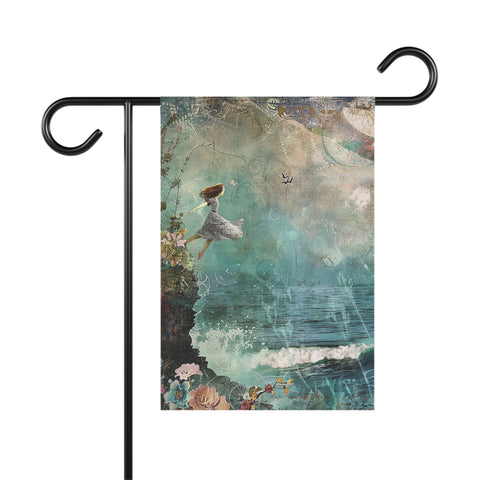 
Garden Flag 12x18 Double Sided Celestial Whimsical Ocean Dream Woman Design