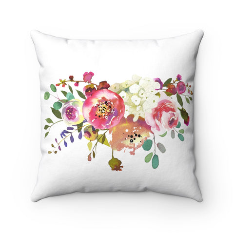 Pink Rose Spray Throw Pillows, Decorative Home Decor 4 Sizes