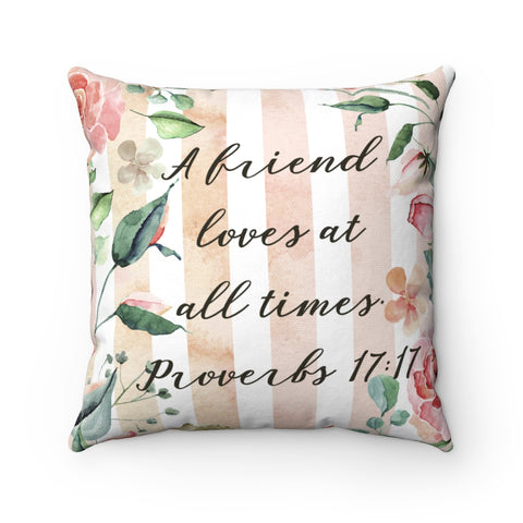 Friendship Bible Verse Decorative Throw Pillows - 4 sizes Polyester