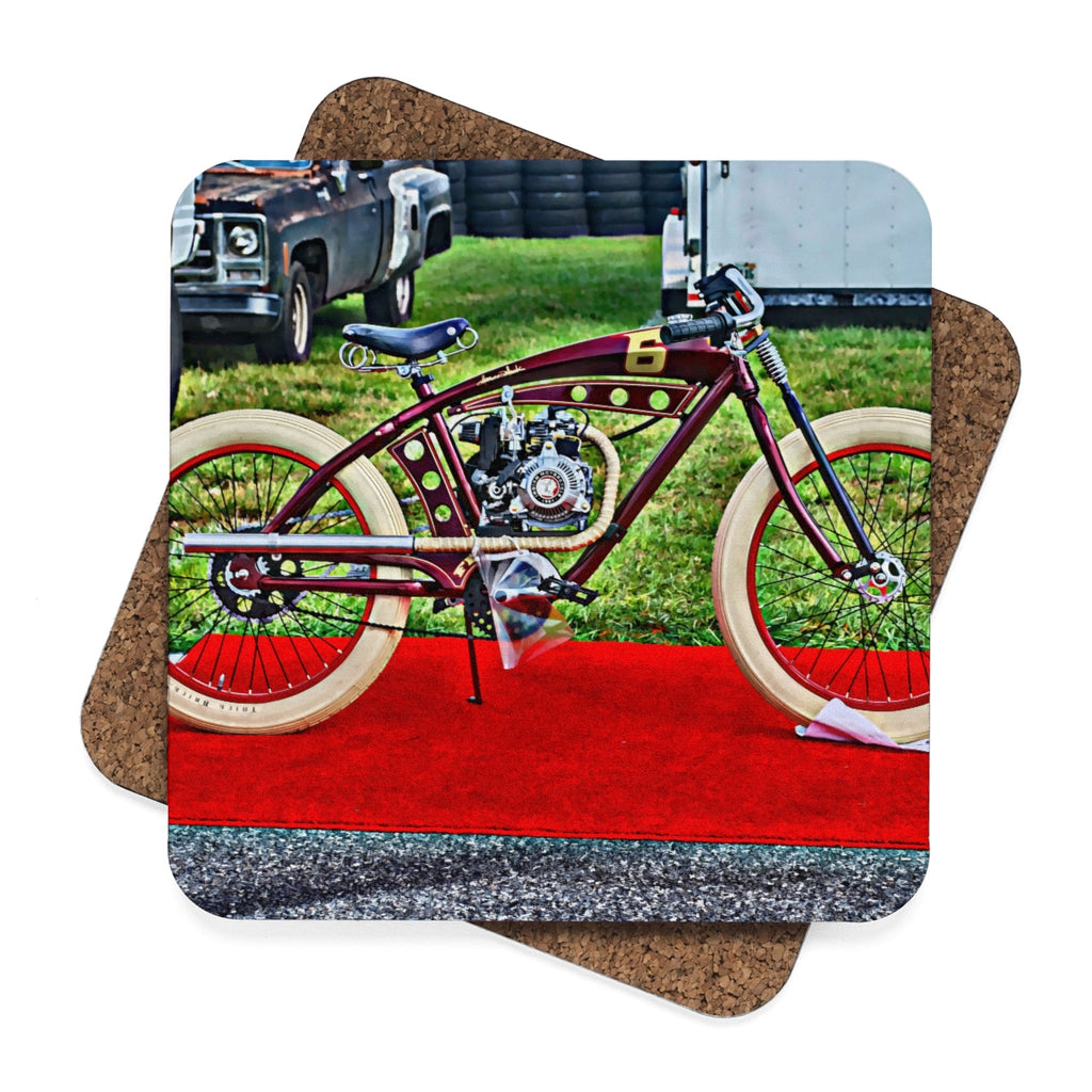Indian Bicycle Square Hardboard Coaster Set - 4pcs