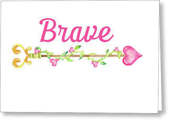 Brave Inspirational Blank Note Card, Greeting Card with Envelope