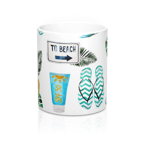 Head to the Beach Coffee Mug 11oz, Ceramic 