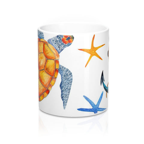 Sea Turtle Tropical Coffee Mugs 11oz Beach Theme Ceramic