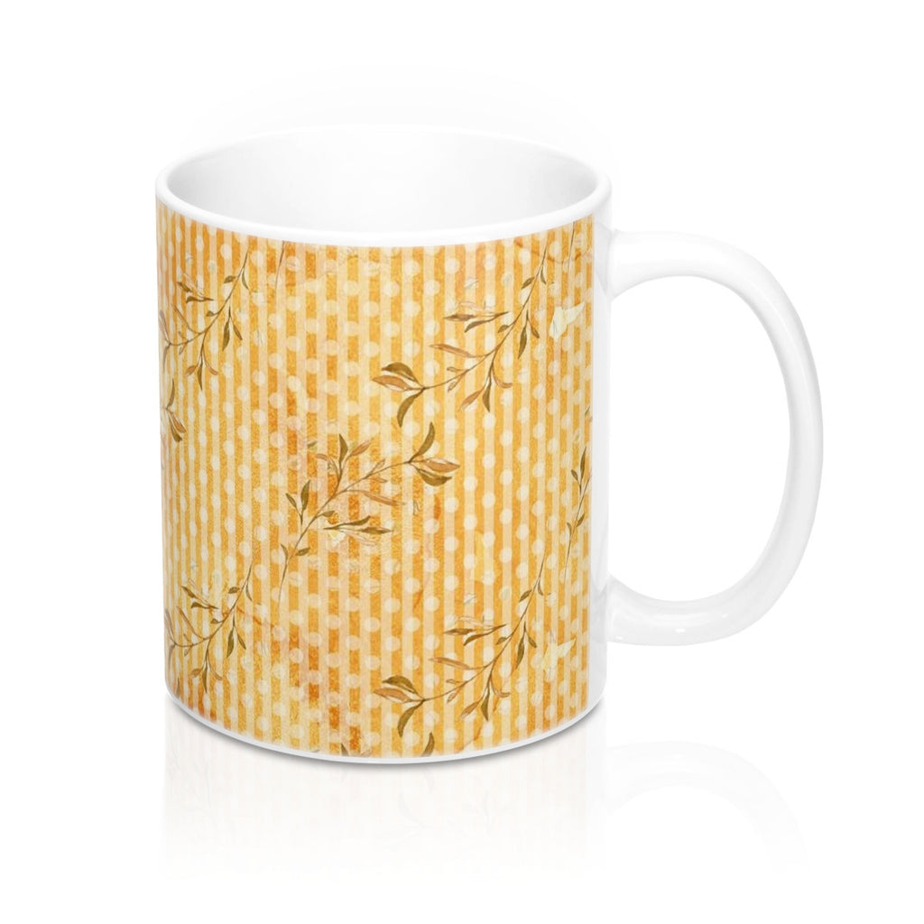 Fall Color Leaves in Brown Coffee Mug 11oz