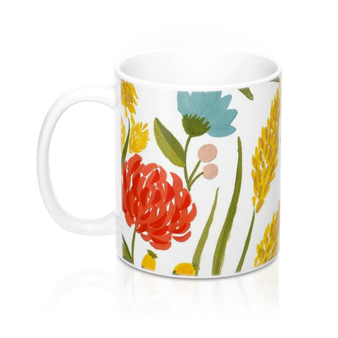 Summer Flowers Coffee Mugs 11oz Ceramic 