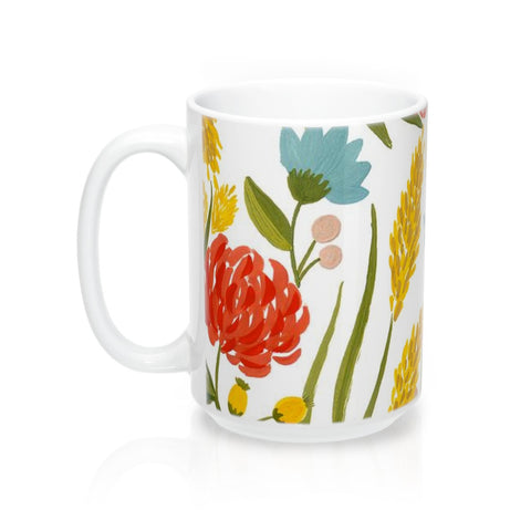 Summer Flowers Coffee Mugs 15oz Ceramic