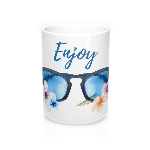 Enjoy Sunglasses Beach Theme Coffee Mug 15oz
