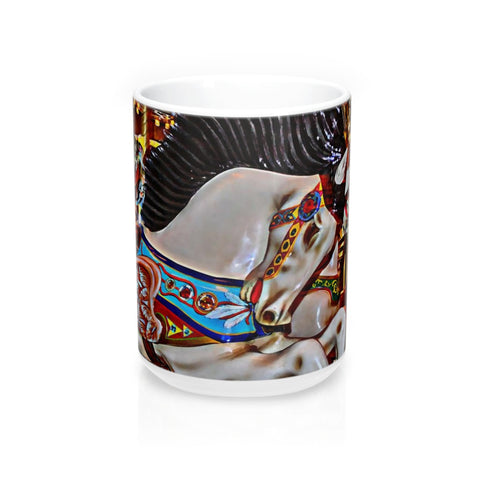 Seattle Carousel Horse Coffee Mugs 15oz Ceramic