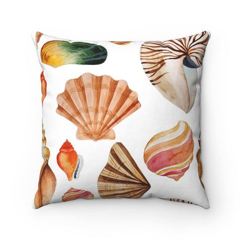 Seashell Beach Decorative Throw Pillows, Beach Theme Home Decor
