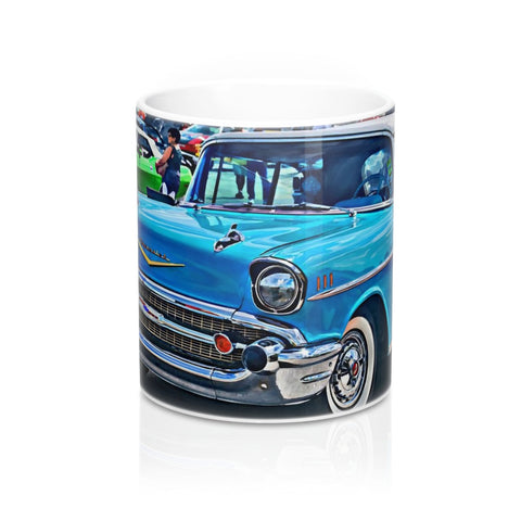 1957 Chevrolet Bel Air Custom Car Tri-Five Hot Rod Coffee Mug for Guys 11 oz