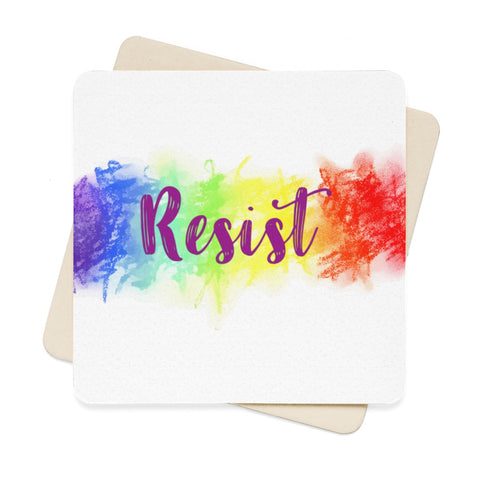 Resist Square Paper Coaster Set - 6pcs
