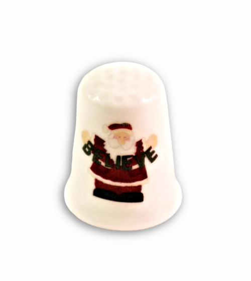 Christmas Santa Collectible Thimbles, Handmade Holiday