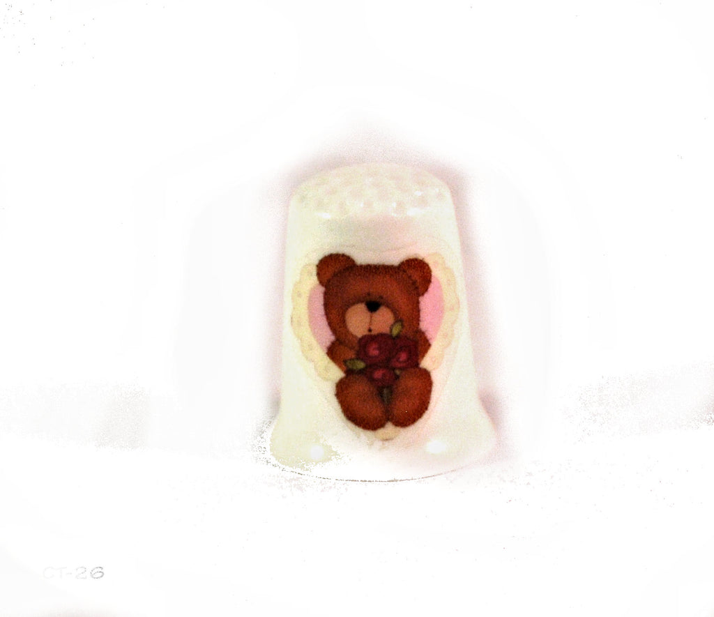 Valentine's Day Teddy Bear Handmade Collectible Thimbles