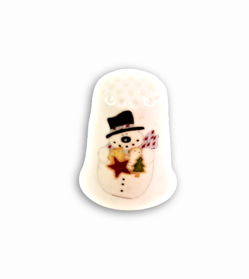 Christmas Snowman Collectible Thimbles, Handmade Holiday