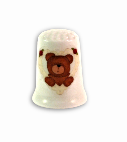 Valentine's Day Teddy Bear Handmade Collectible Thimbles