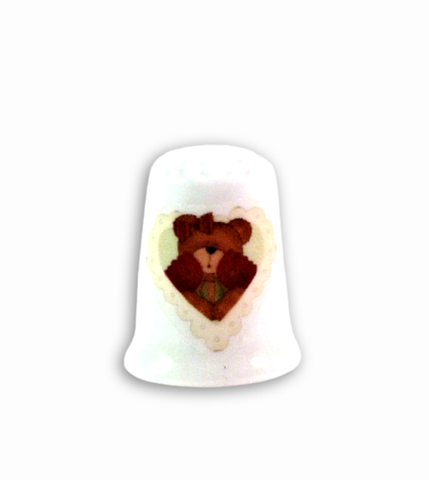 Valentine's Day Teddy Bear Handmade Collectible Thimbles