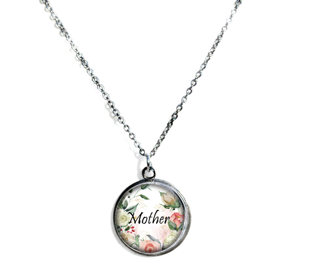 Mother Pendant Necklace on a Chain 18-inches Silvertone Mother's Day Gift