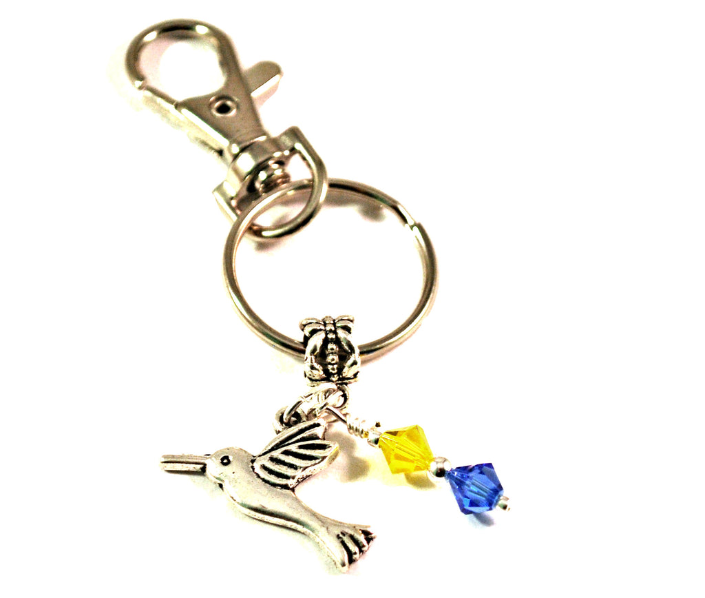 Keyrings for Women Lanyard Clasp with Hummingbird and Swarovski Crystals