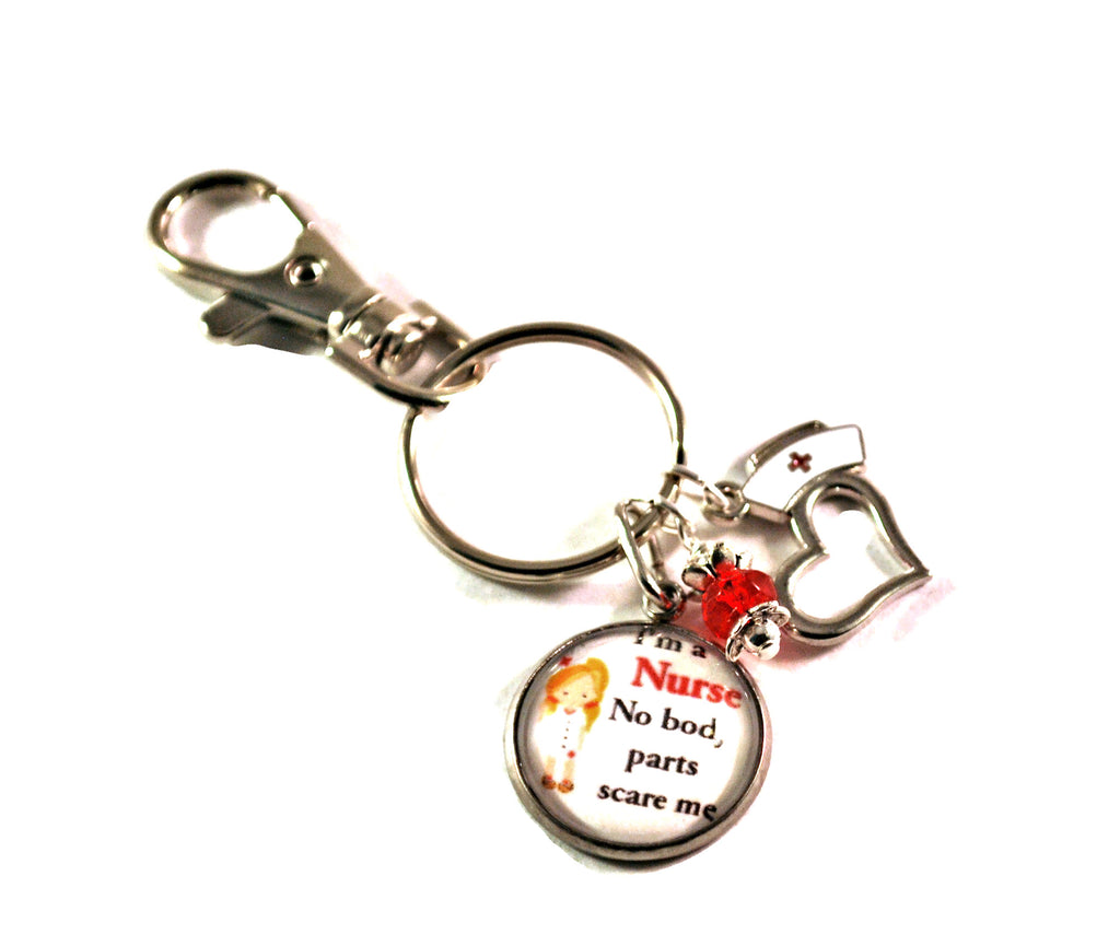 RN Nurse Key Chain with Lanyard Clasp, Keyrings for Women