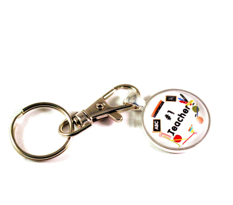 Number 1 Teacher Gift Keyrings for Women, Keychains