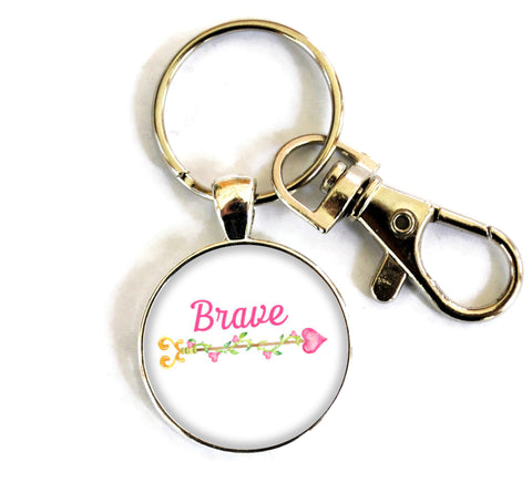 Brave Women's Purse Charm Keychain Handmade Keyrings for Women