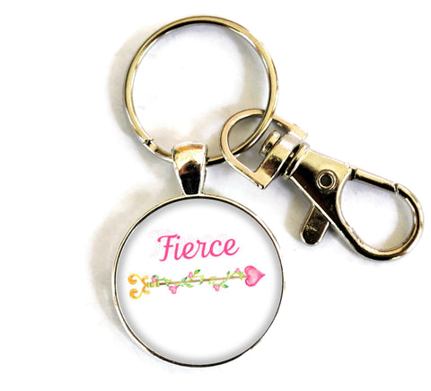 Fierce Women's Purse Charm Keychain Handmade Keyrings for Women