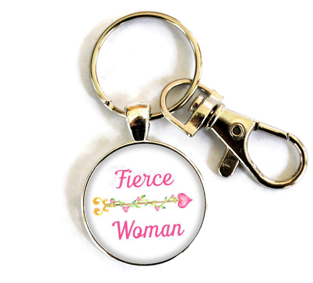 Fierce Women's Purse Charm Keychain Handmade Keyrings for Women