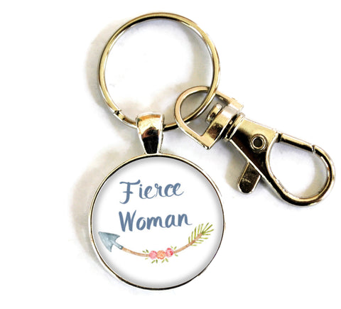 Fierce Women's Purse Charm Keychain Handmade Keyrings for Women