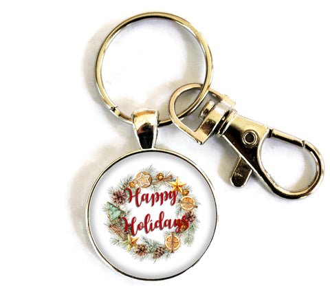 Christmas Women's Purse Charm Keychain Handmade Keyrings for Women