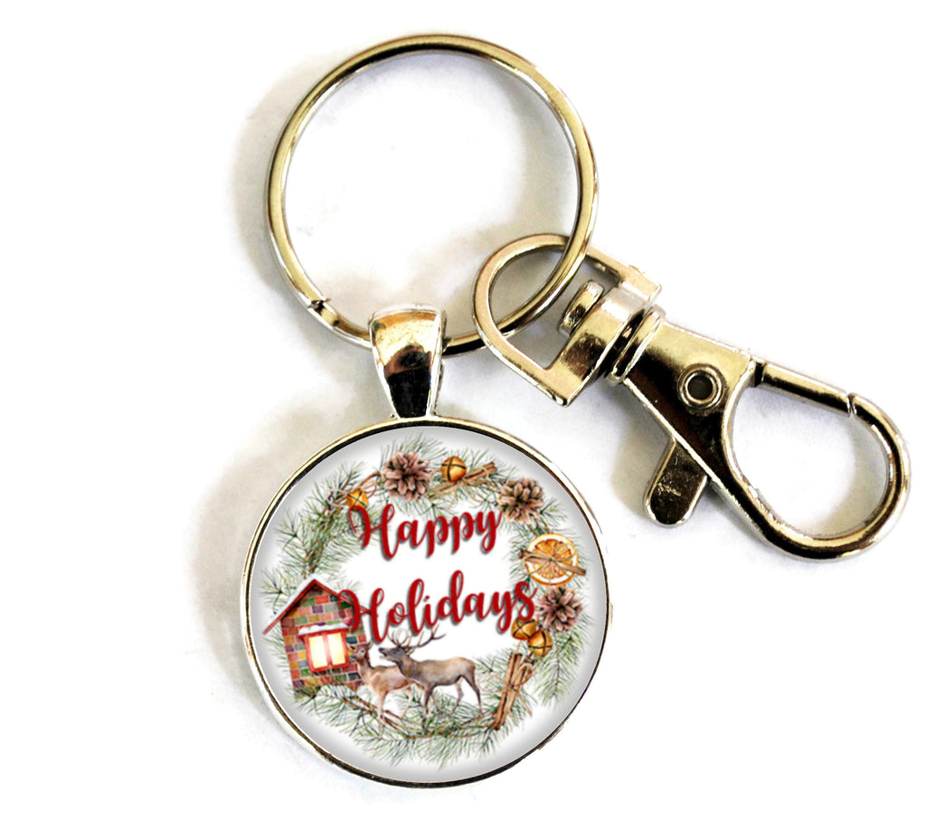 Christmas Women's Purse Charm Keychain Handmade Keyrings for Women