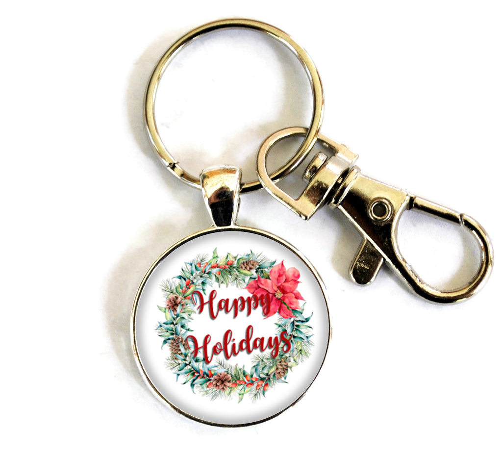 Christmas Women's Purse Charm Keychain Handmade Keyrings for Women