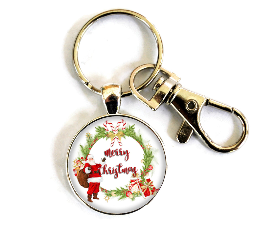 Christmas Women's Purse Charm Keychain Handmade Keyrings for Women