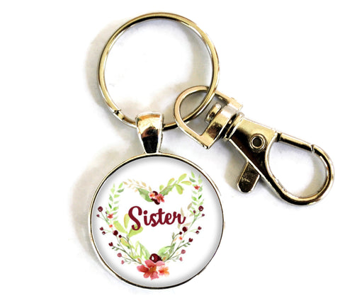 Sister Women's Purse Charm Keychain Handmade Keyrings for Women