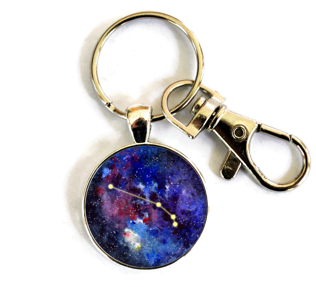 Aries Zodiac Sign Women's Purse Charm Keychain Handmade Keyrings for Women