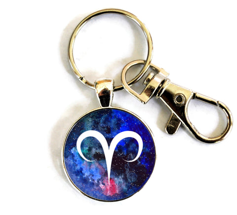 Aries Zodiac Sign Women's Purse Charm Keychain Handmade Keyrings for Women