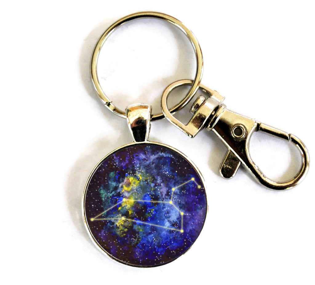 Leo Zodiac Sign Women's Purse Charm Keychain Handmade Keyrings for Women