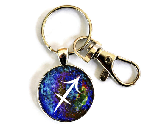 Sagittarius Zodiac Sign Women's Purse Charm Keychain Handmade Keyrings for Women