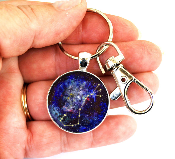 Scorpio Zodiac Sign Women's Purse Charm Keychain Handmade Keyrings for Women