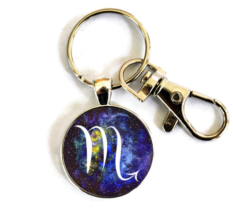 Scorpio Zodiac Sign Women's Purse Charm Keychain Handmade Keyrings for Women