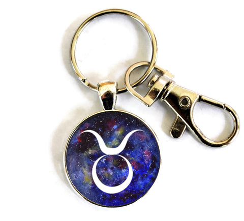 Taurus Zodiac Sign Women's Purse Charm Keychain Handmade Keyrings for Women