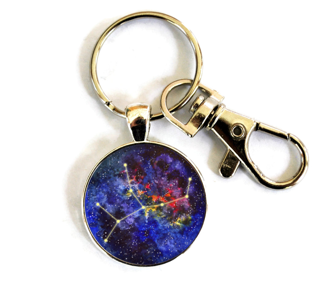 Virgo Zodiac Sign Women's Purse Charm Keychain Handmade Keyrings for Women