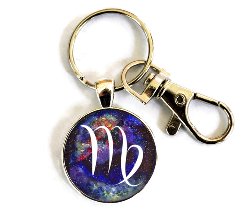 Virgo Zodiac Sign Women's Purse Charm Keychain Handmade Keyrings for Women